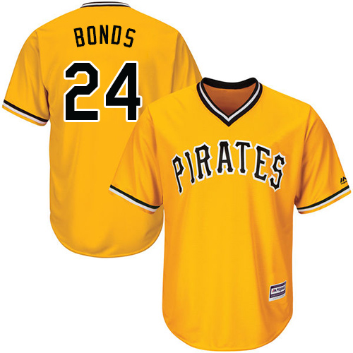 Pirates #24 Barry Bonds Gold Cool Base Stitched Youth MLB Jersey